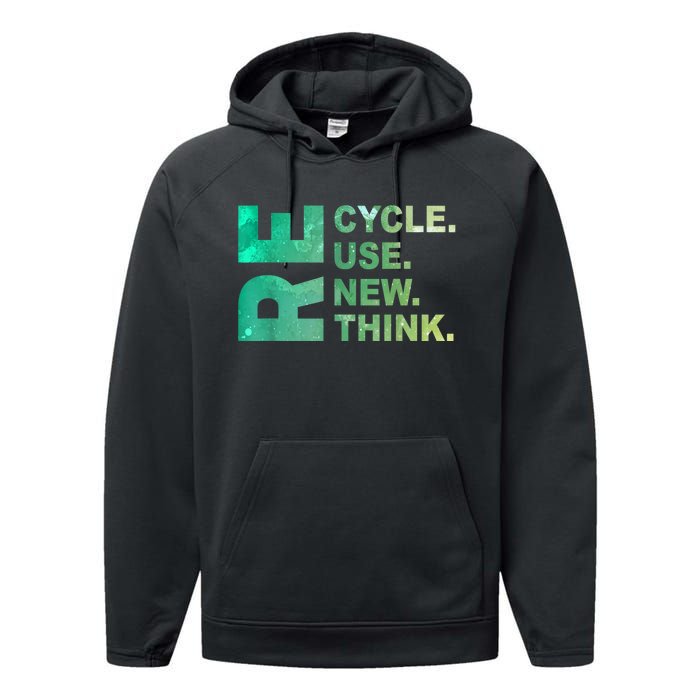 Recycle Reuse Renew Rethink Trending Earth Day Environmental Activism Performance Fleece Hoodie