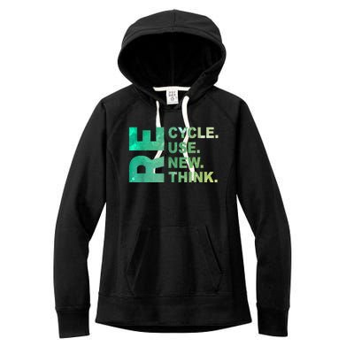 Recycle Reuse Renew Rethink Trending Earth Day Environmental Activism Women's Fleece Hoodie