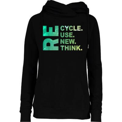 Recycle Reuse Renew Rethink Trending Earth Day Environmental Activism Womens Funnel Neck Pullover Hood