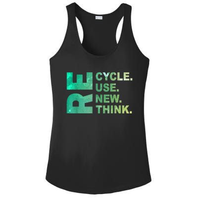 Recycle Reuse Renew Rethink Trending Earth Day Environmental Activism Ladies PosiCharge Competitor Racerback Tank