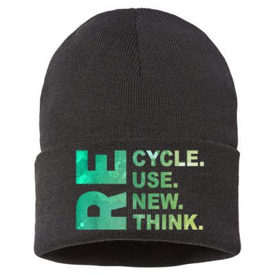 Recycle Reuse Renew Rethink Trending Earth Day Environmental Activism Sustainable Knit Beanie