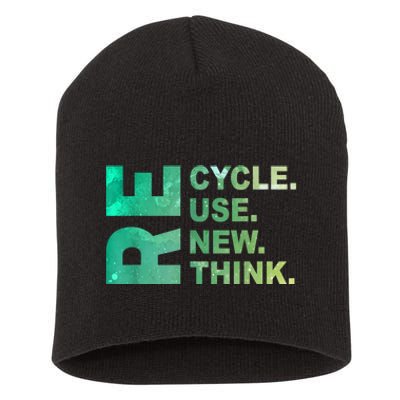 Recycle Reuse Renew Rethink Trending Earth Day Environmental Activism Short Acrylic Beanie