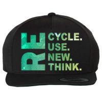 Recycle Reuse Renew Rethink Trending Earth Day Environmental Activism Wool Snapback Cap