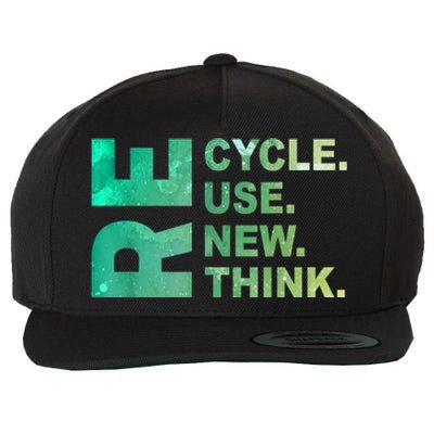 Recycle Reuse Renew Rethink Trending Earth Day Environmental Activism Wool Snapback Cap