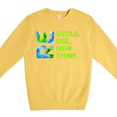 Recycle Reuse Renew Rethink Trending Earth Day Environmental Activism Premium Crewneck Sweatshirt