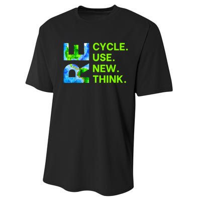 Recycle Reuse Renew Rethink Trending Earth Day Environmental Activism Performance Sprint T-Shirt