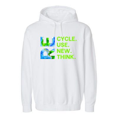 Recycle Reuse Renew Rethink Trending Earth Day Environmental Activism Garment-Dyed Fleece Hoodie