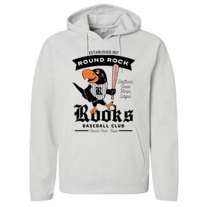 Round Rock Rooks Minor League Retro Baseball Team Performance Fleece Hoodie