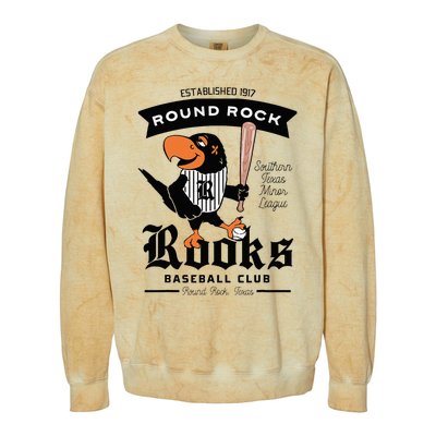 Round Rock Rooks Minor League Retro Baseball Team Colorblast Crewneck Sweatshirt