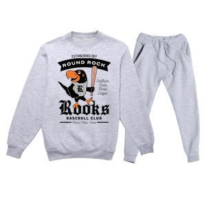 Round Rock Rooks Minor League Retro Baseball Team Premium Crewneck Sweatsuit Set