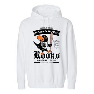 Round Rock Rooks Minor League Retro Baseball Team Garment-Dyed Fleece Hoodie