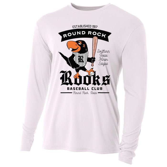 Round Rock Rooks Minor League Retro Baseball Team Cooling Performance Long Sleeve Crew