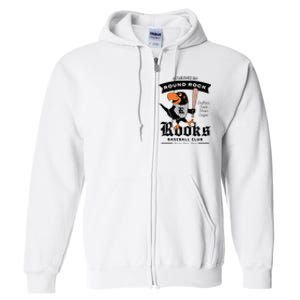 Round Rock Rooks Minor League Retro Baseball Team Full Zip Hoodie