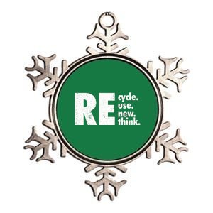 Recycle Reuse Renew Rethink Crisis Environmental Activism Metallic Star Ornament