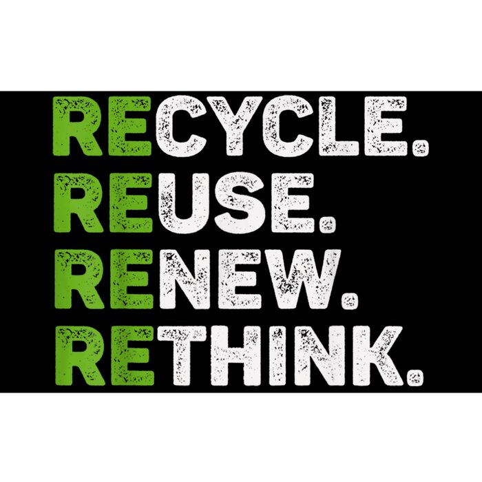 Recycle Reuse Renew Rethink Earth Day Environmental Activism Bumper Sticker