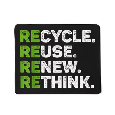 Recycle Reuse Renew Rethink Earth Day Environmental Activism Mousepad