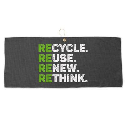 Recycle Reuse Renew Rethink Earth Day Environmental Activism Large Microfiber Waffle Golf Towel