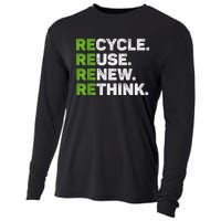 Recycle Reuse Renew Rethink Earth Day Environmental Activism Cooling Performance Long Sleeve Crew