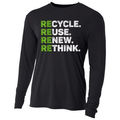 Recycle Reuse Renew Rethink Earth Day Environmental Activism Cooling Performance Long Sleeve Crew