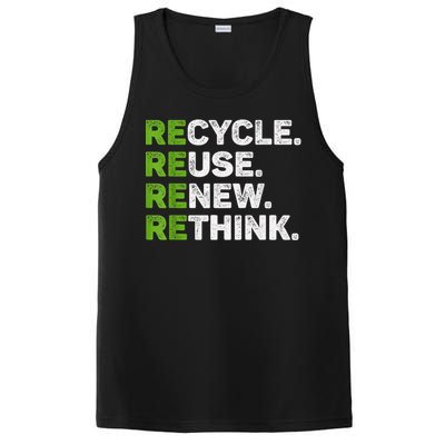 Recycle Reuse Renew Rethink Earth Day Environmental Activism PosiCharge Competitor Tank