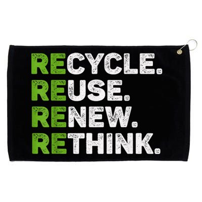 Recycle Reuse Renew Rethink Earth Day Environmental Activism Grommeted Golf Towel