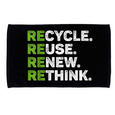 Recycle Reuse Renew Rethink Earth Day Environmental Activism Microfiber Hand Towel