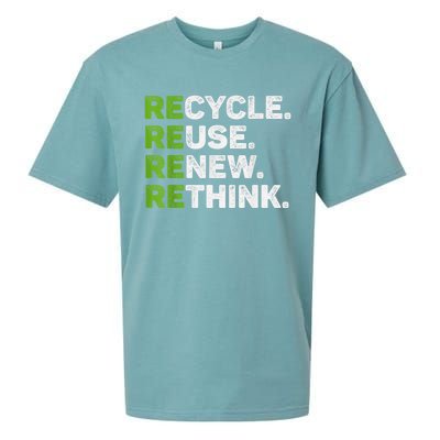 Recycle Reuse Renew Rethink Earth Day Environmental Activism Sueded Cloud Jersey T-Shirt