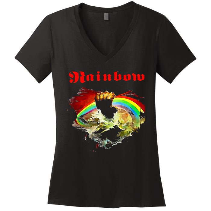 Rainbow Rising Ritchie Blackmore Rock Women's V-Neck T-Shirt