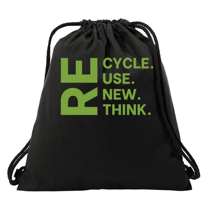 Recycle Reuse Renew Rethink Crisis Environmental Activism Drawstring Bag