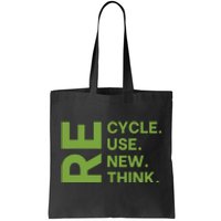 Recycle Reuse Renew Rethink Crisis Environmental Activism Tote Bag