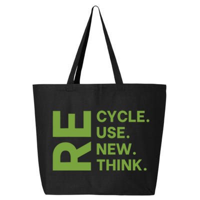 Recycle Reuse Renew Rethink Crisis Environmental Activism 25L Jumbo Tote