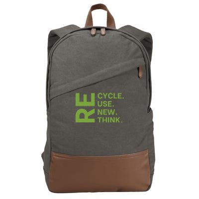 Recycle Reuse Renew Rethink Crisis Environmental Activism Cotton Canvas Backpack