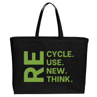 Recycle Reuse Renew Rethink Crisis Environmental Activism Cotton Canvas Jumbo Tote