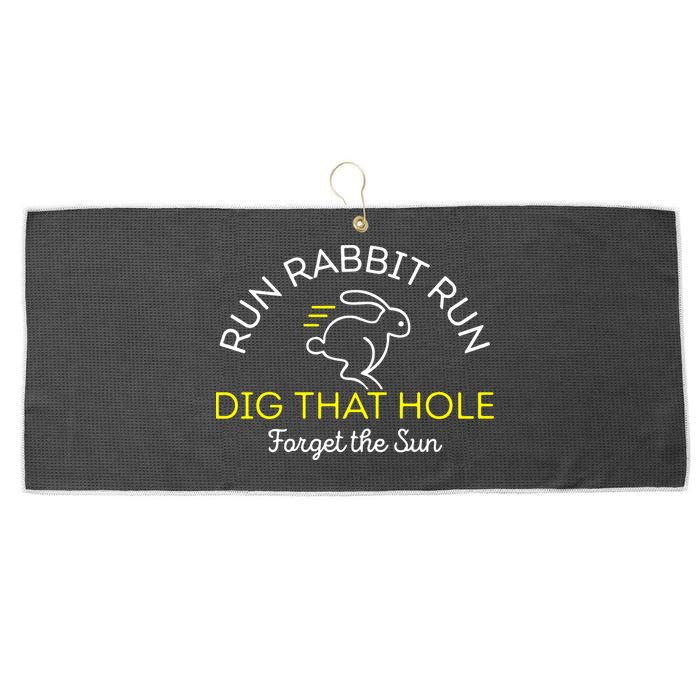 Run Rabbit Run Dig That Hole Large Microfiber Waffle Golf Towel