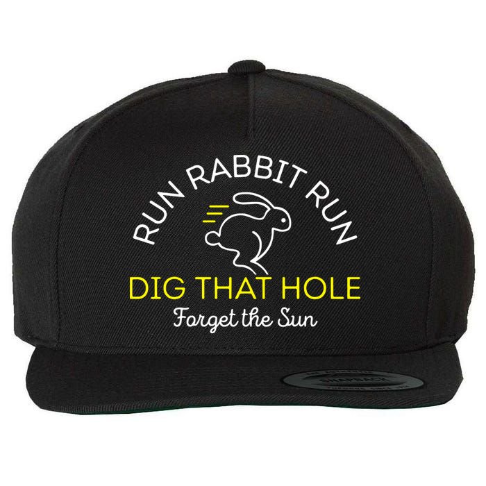 Run Rabbit Run Dig That Hole Wool Snapback Cap
