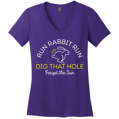 Run Rabbit Run Dig That Hole Women's V-Neck T-Shirt