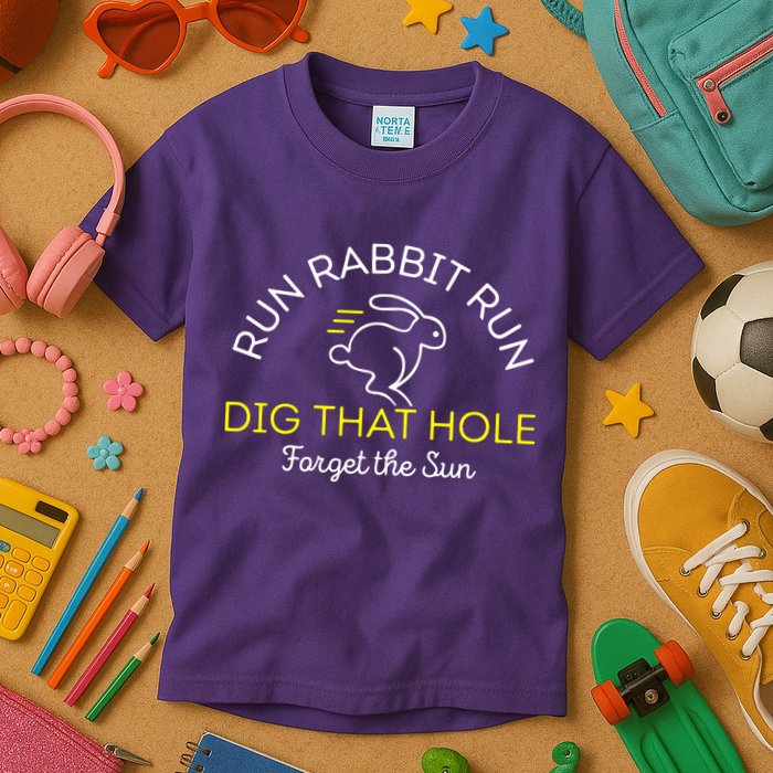 Run Rabbit Run Dig That Hole Kids T-Shirt