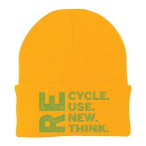 Recycle Reuse Renew Rethink Earth Day Environmental Activism Funny Knit Cap Winter Beanie