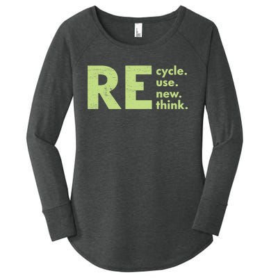 Recycle Reuse Renew Rethink Crisis Environmental Activism Women's Perfect Tri Tunic Long Sleeve Shirt