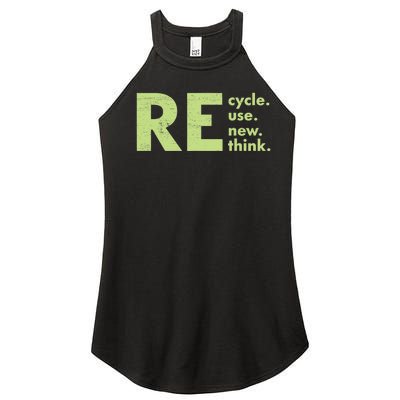 Recycle Reuse Renew Rethink Crisis Environmental Activism Women's Perfect Tri Rocker Tank