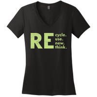 Recycle Reuse Renew Rethink Crisis Environmental Activism Women's V-Neck T-Shirt