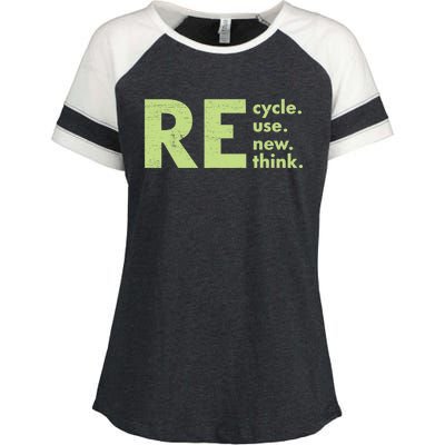 Recycle Reuse Renew Rethink Crisis Environmental Activism Enza Ladies Jersey Colorblock Tee