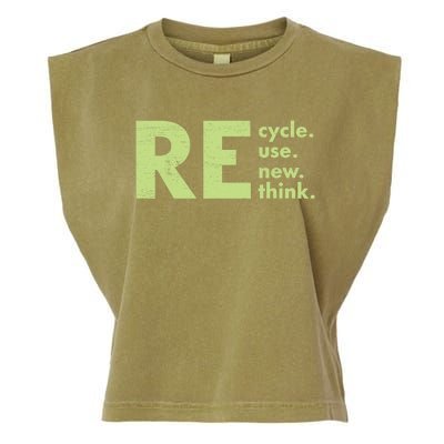 Recycle Reuse Renew Rethink Crisis Environmental Activism Garment-Dyed Women's Muscle Tee