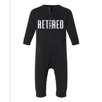 Retired  - Retro Retirement Party  Wo Retiring Infant Fleece One Piece