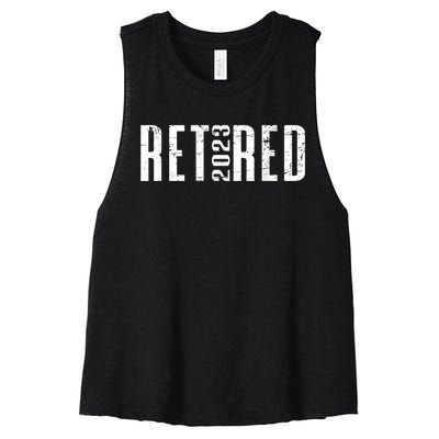 Retired  - Retro Retirement Party  Wo Retiring Women's Racerback Cropped Tank