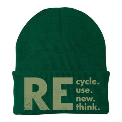 Recycle Reuse Renew Rethink Crisis Environmental Activism Knit Cap Winter Beanie