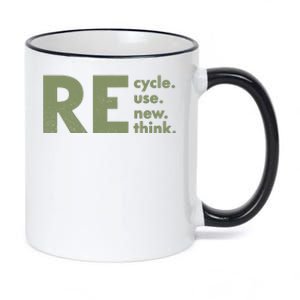 Recycle Reuse Renew Rethink Crisis Environmental Activism 11oz Black Color Changing Mug