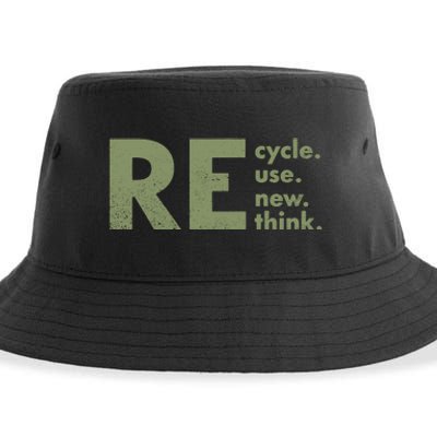 Recycle Reuse Renew Rethink Crisis Environmental Activism Sustainable Bucket Hat