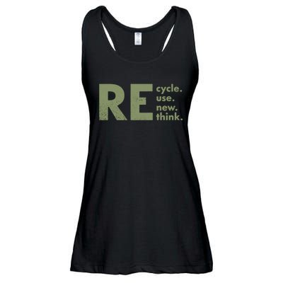 Recycle Reuse Renew Rethink Crisis Environmental Activism Ladies Essential Flowy Tank