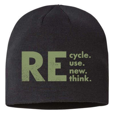 Recycle Reuse Renew Rethink Crisis Environmental Activism Sustainable Beanie